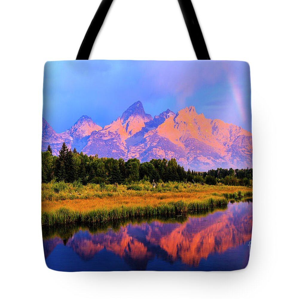Grand Teton National Park Tote Bag featuring the photograph Grand Teton Sunrise by Ben Graham