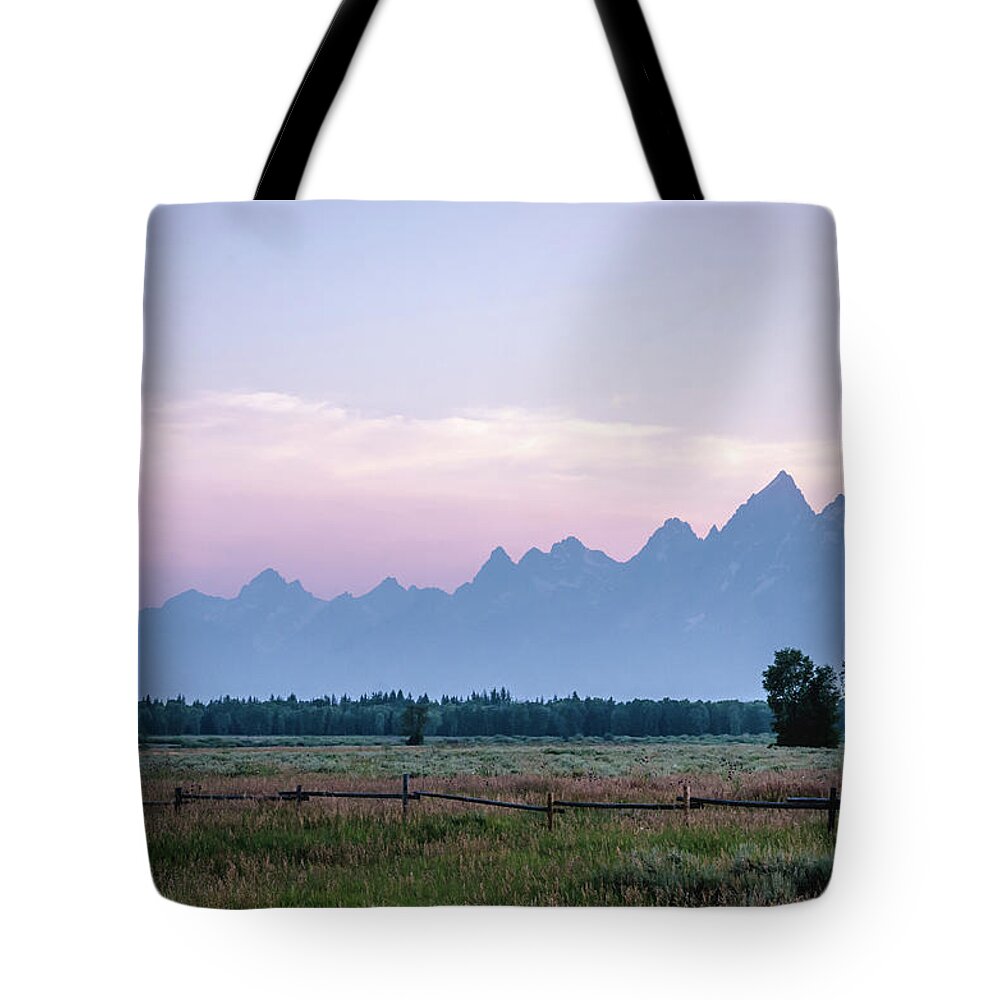Grand Tetons Tote Bag featuring the photograph Grand Teton Sunset by Margaret Pitcher