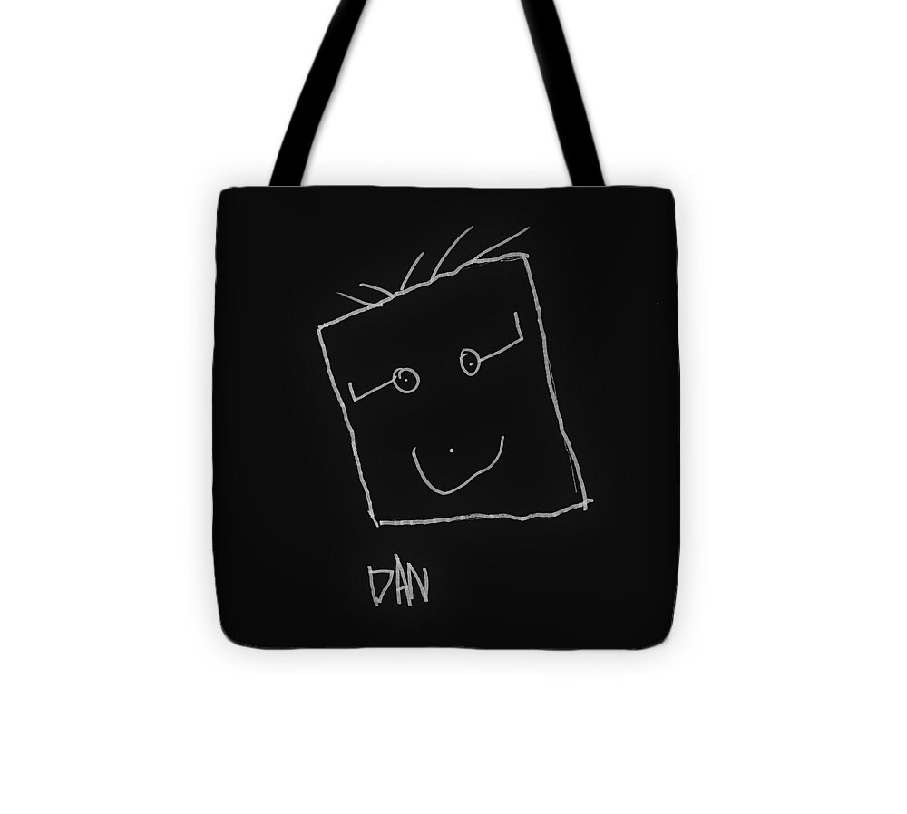 Children Art Tote Bag featuring the drawing Grandpa 2 by Andrew Drozdowicz