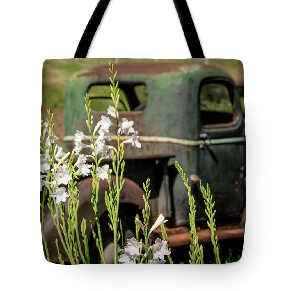 Old Truck Tote Bag featuring the photograph Grandpa's Truck by Steph Gabler