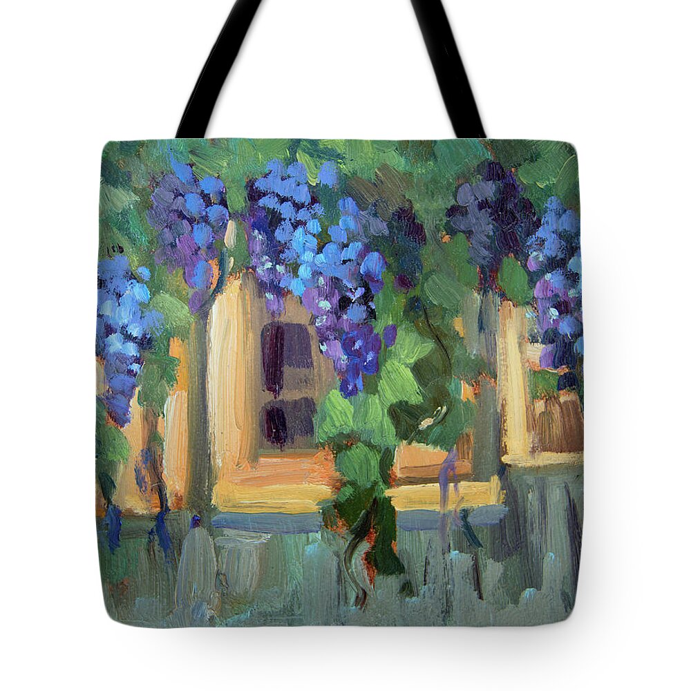 France Tote Bag featuring the painting Grape Arbor Provence by Diane McClary