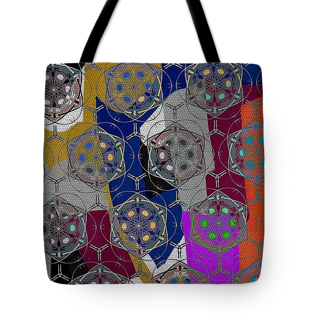 Abstract Patterns Tote Bag featuring the digital art Graphic by Cooky Goldblatt