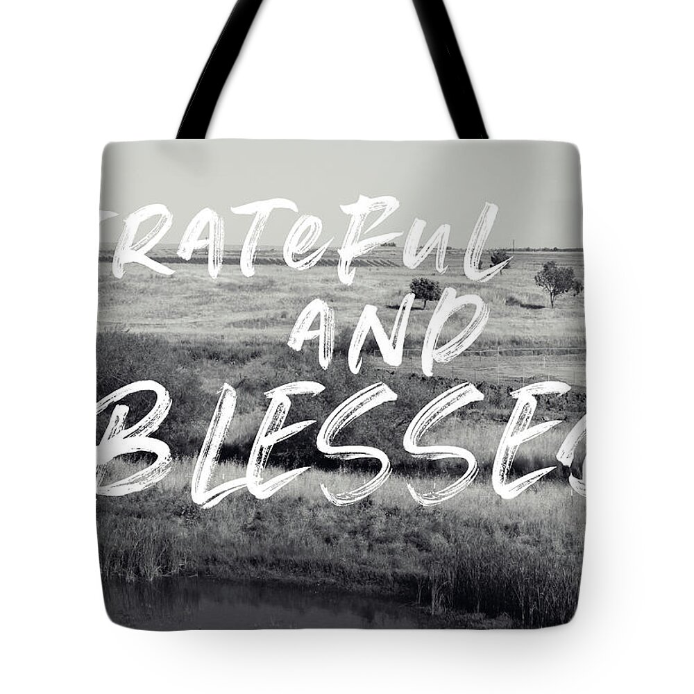 Orchard Tote Bag featuring the mixed media Grateful and Blessed- Art by Linda Woods by Linda Woods