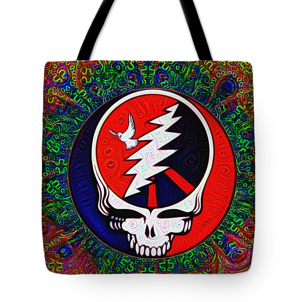 Grateful Tote Bag featuring the painting Grateful Dead by Bill Cannon