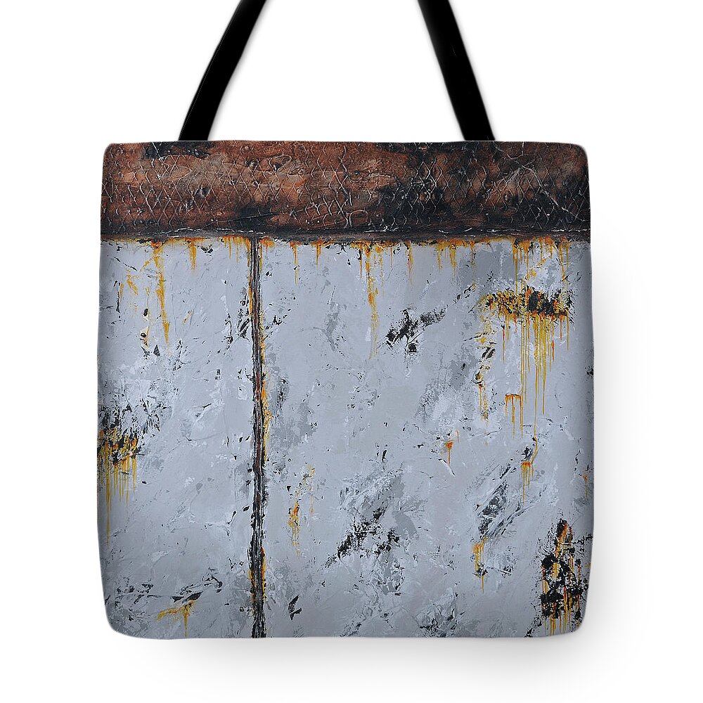 Original.acrylic Tote Bag featuring the painting Gray Matters 14 by Jim Benest