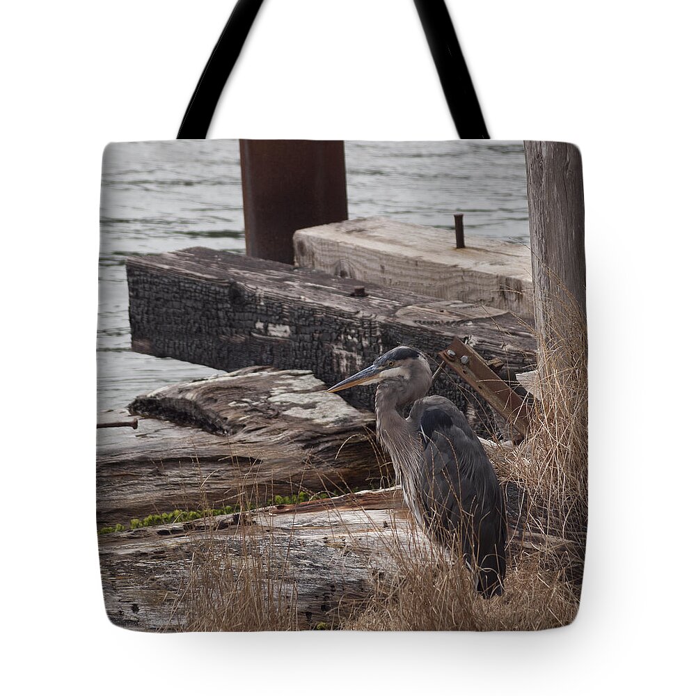 Heron Tote Bag featuring the photograph Great Blue Heron by HW Kateley