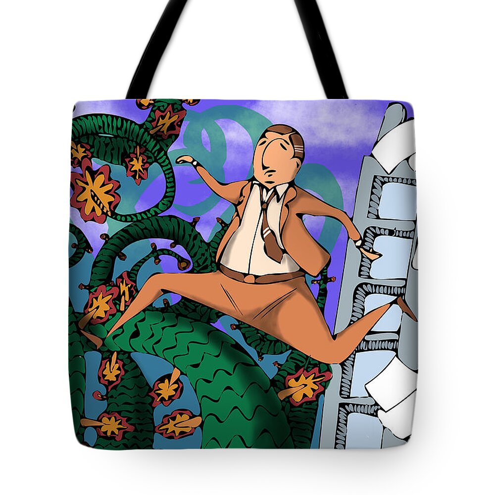 Great-escpae Tote Bag featuring the digital art Great escape by Piotr Dulski