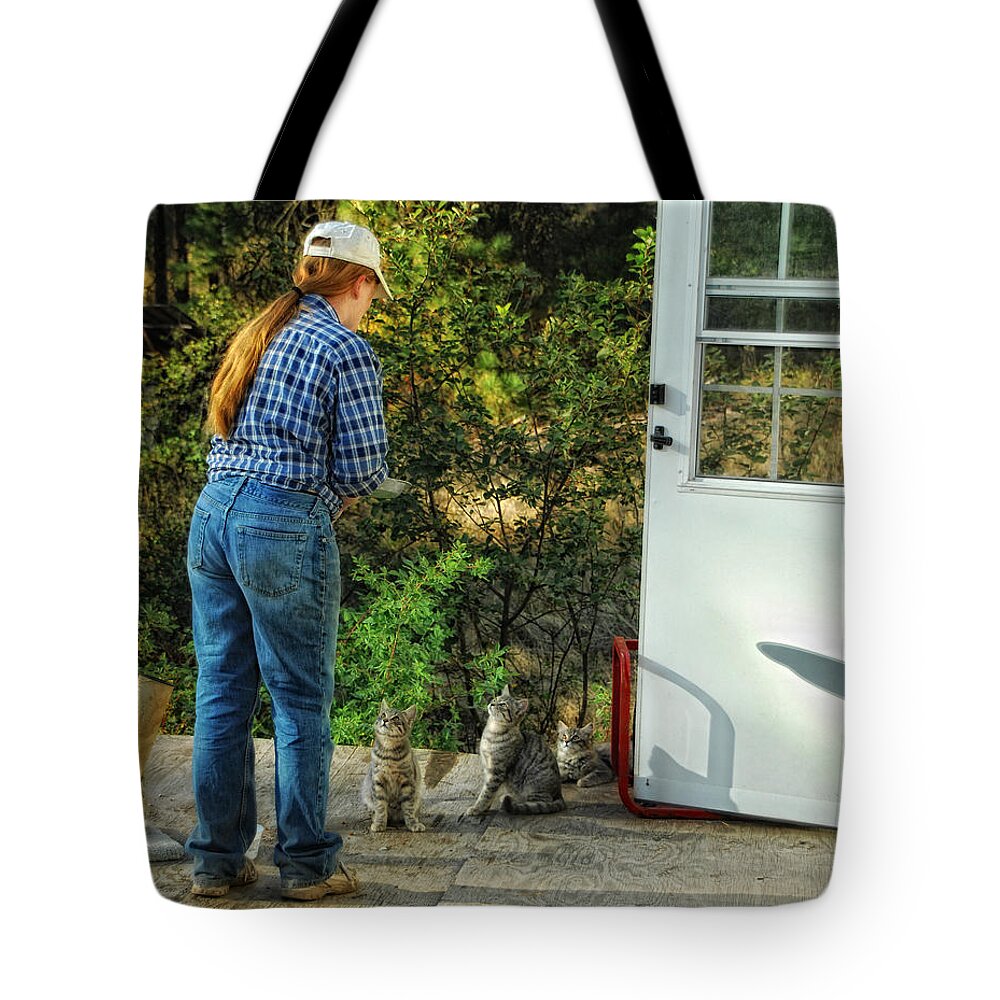 Cats Tote Bag featuring the photograph Great Expectations by Donna Blackhall