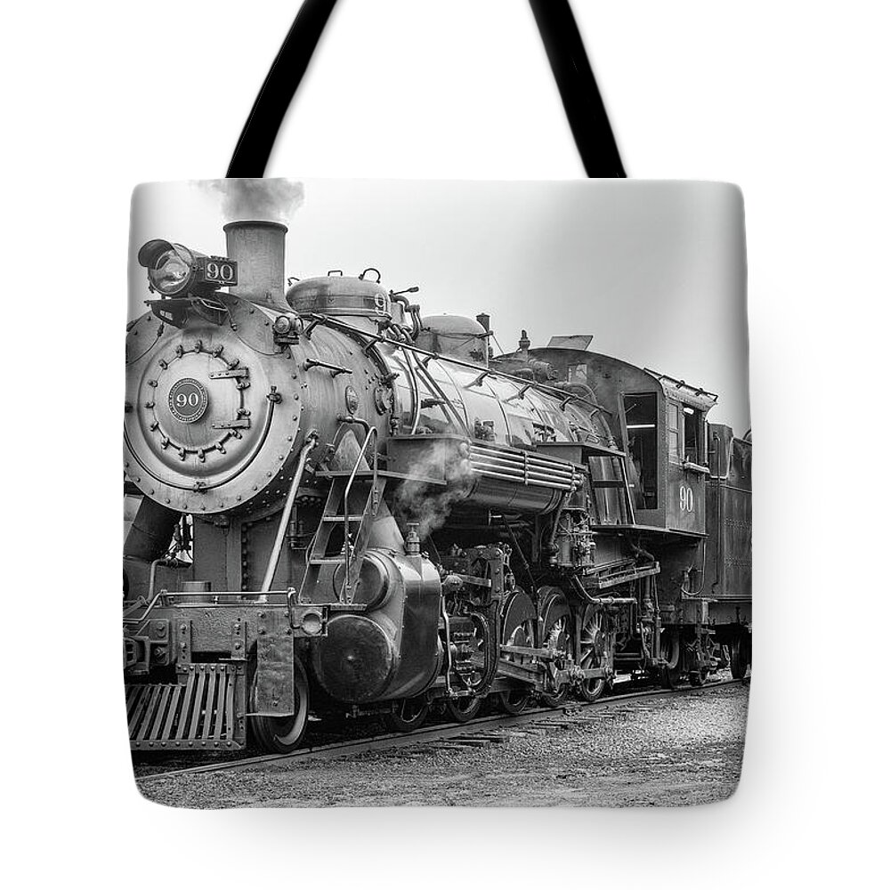 Strasburg Railroad Tote Bag featuring the photograph Great Western 90 Servicing by Jeff Abrahamson