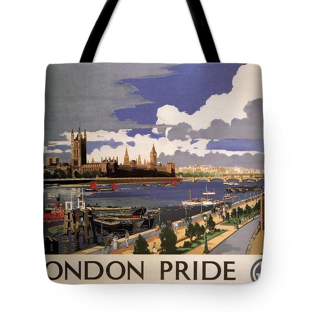 London Tote Bag featuring the mixed media Great Western Railway - London Pride - Retro travel Poster - Vintage Poster by Studio Grafiikka