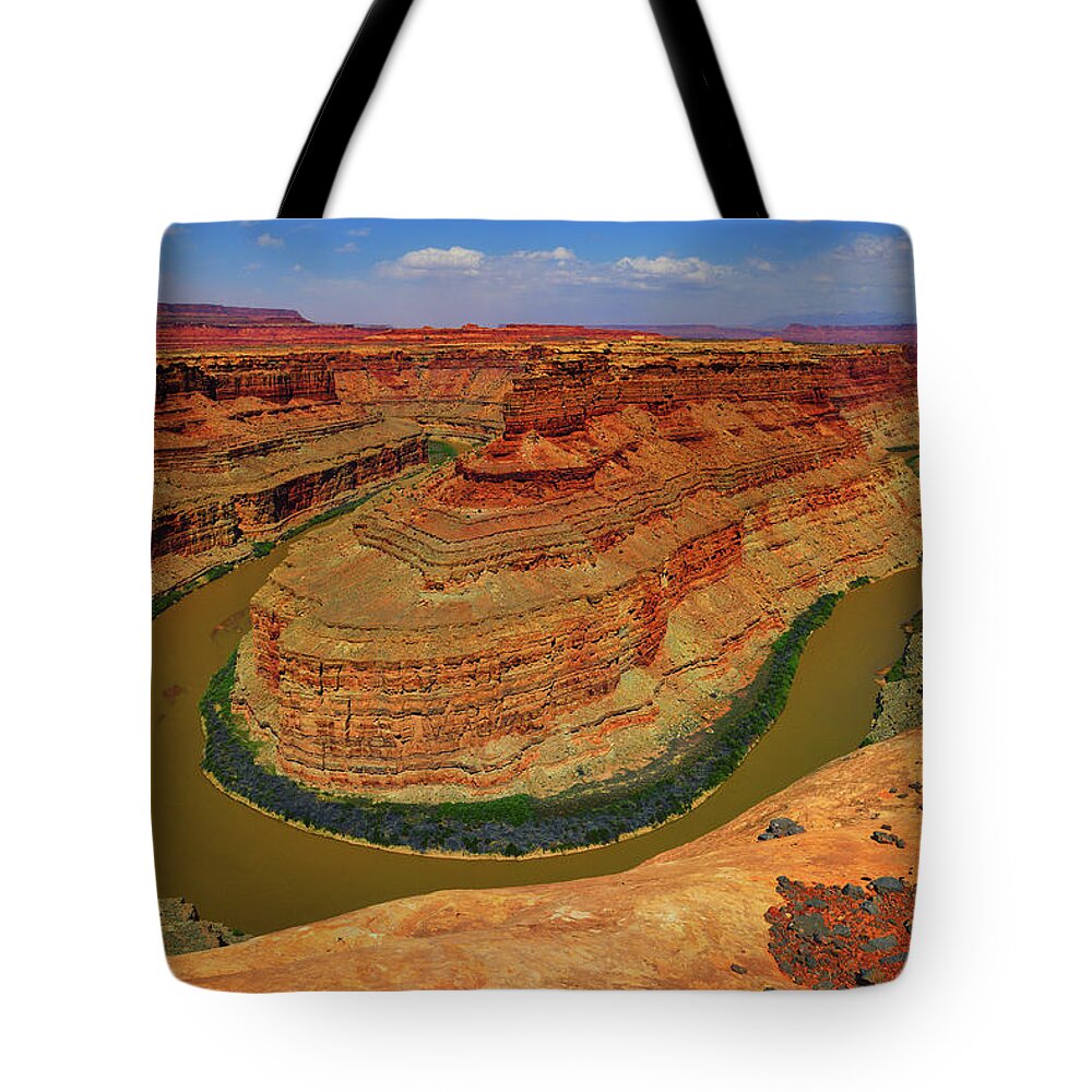 Canyonlands National Park Tote Bag featuring the photograph Green and Colorado Rivers Confluence by Greg Norrell