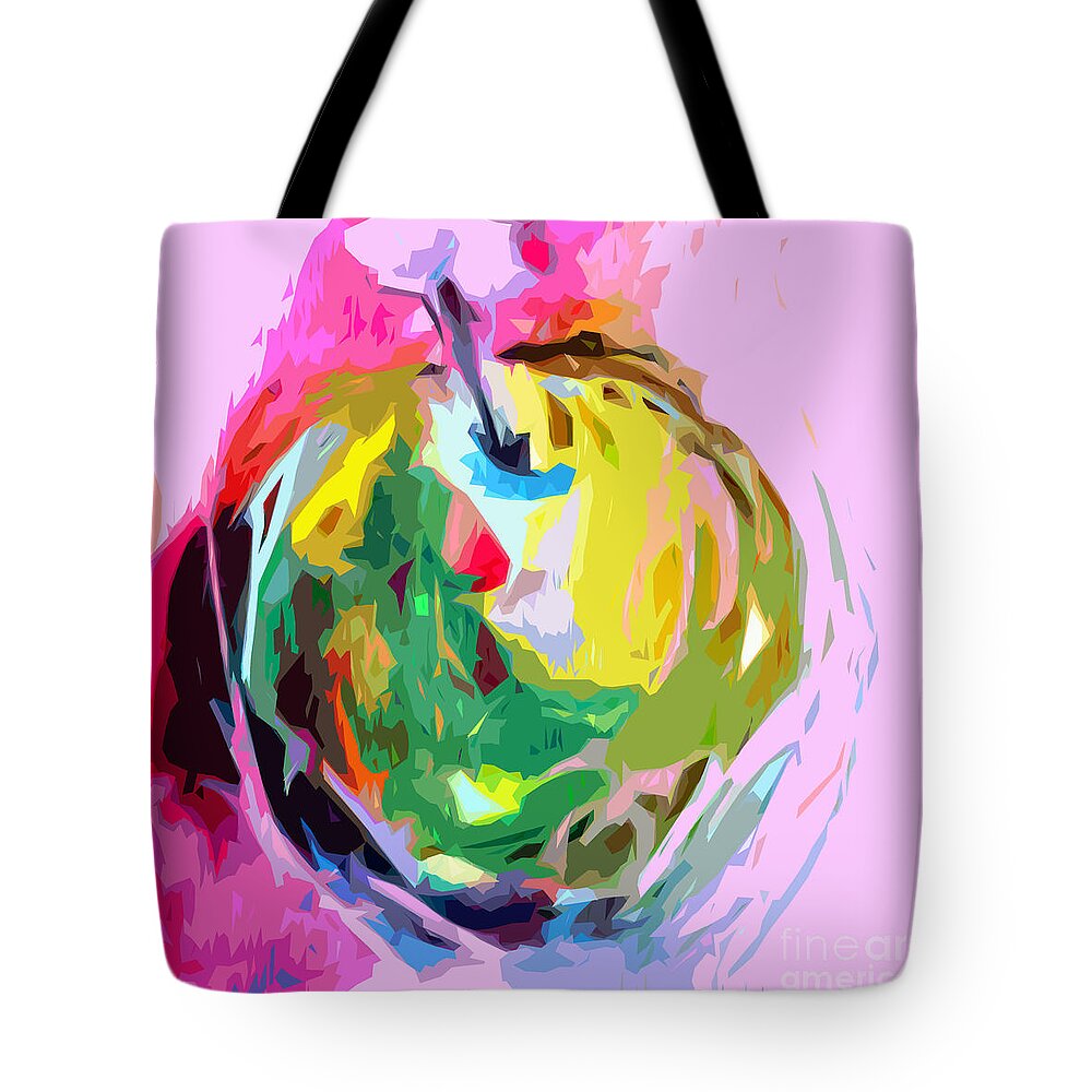 Apple Tote Bag featuring the painting Green Apple I by Tracy-Ann Marrison