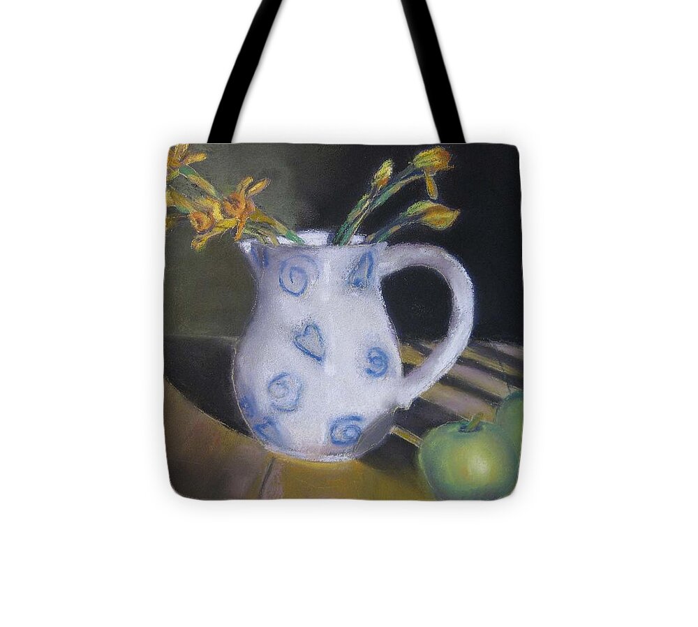 Still Life Tote Bag featuring the pastel Green Apples by Constance Gehring