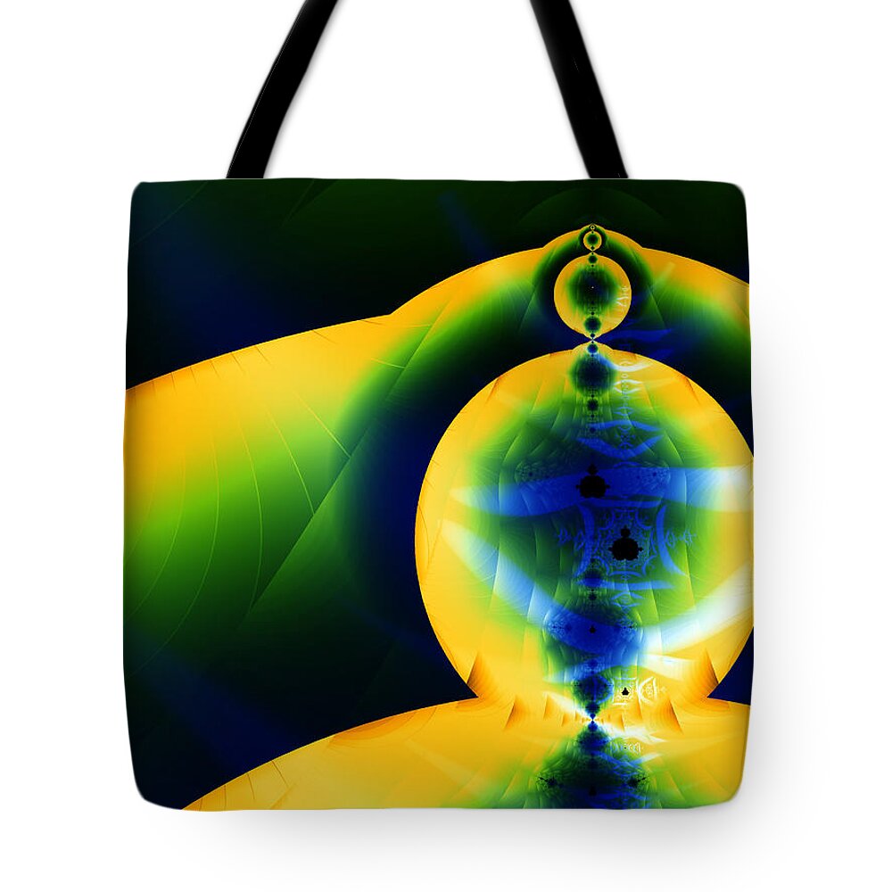 Fractal Tote Bag featuring the digital art Green by Debra Martelli