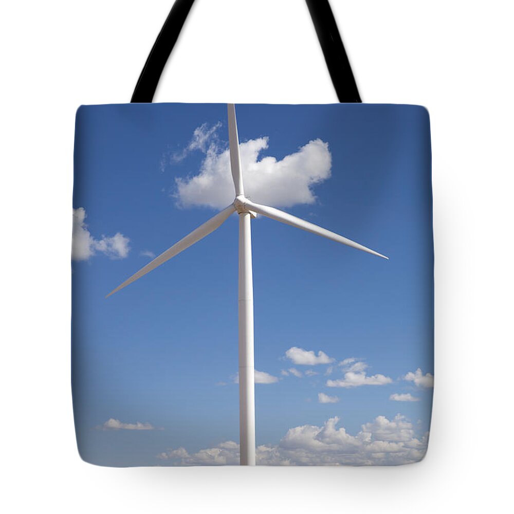Wind Turbine Tote Bag featuring the photograph Green Energy - Modern Windmill by Anthony Totah