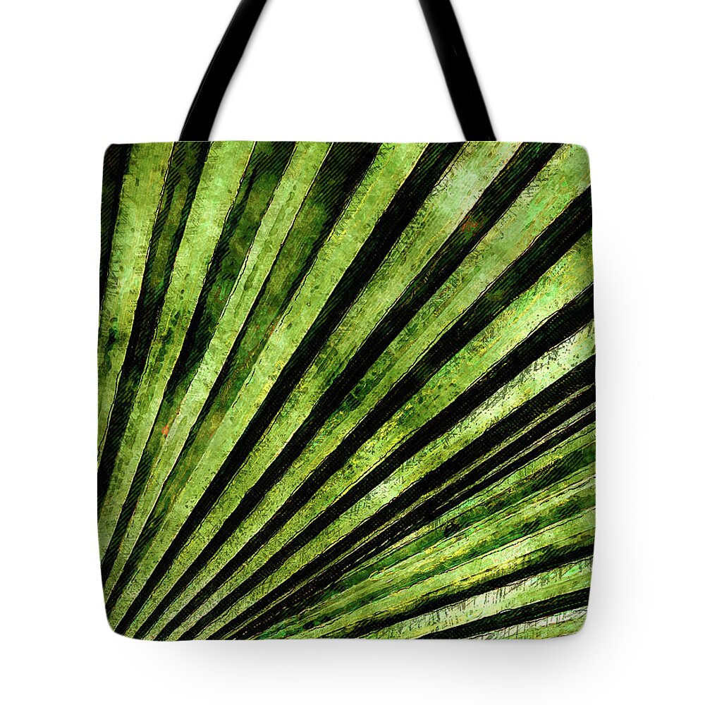 Palm Tree Tote Bag featuring the photograph Green Palm Tree Frond by Phil Perkins
