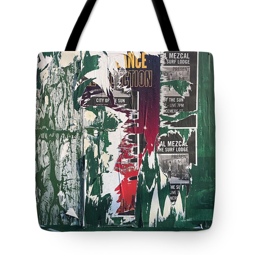 Poster Tote Bag featuring the photograph Green Placard by Flavia Westerwelle