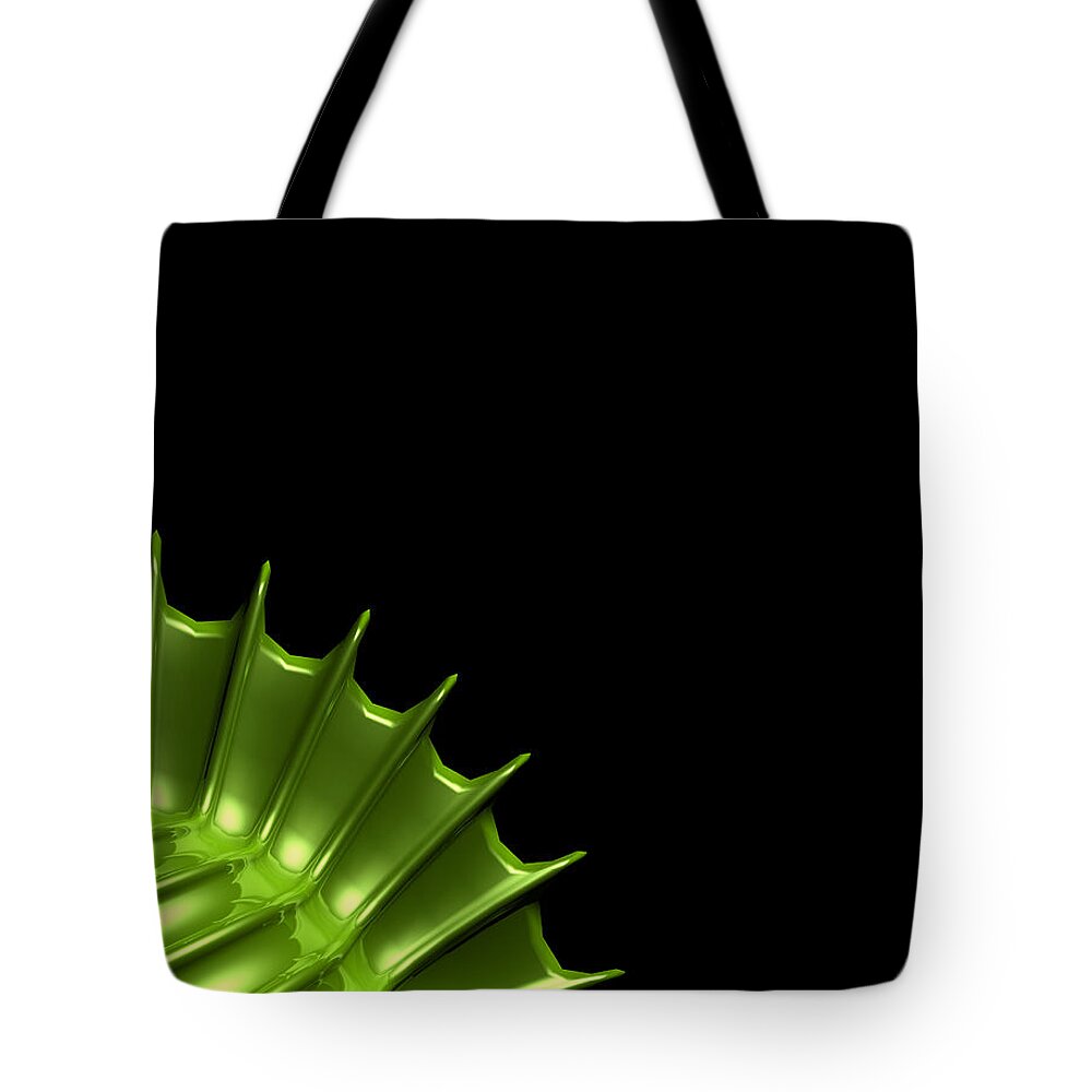 Pod Tote Bag featuring the digital art Green Pod by Phil Perkins