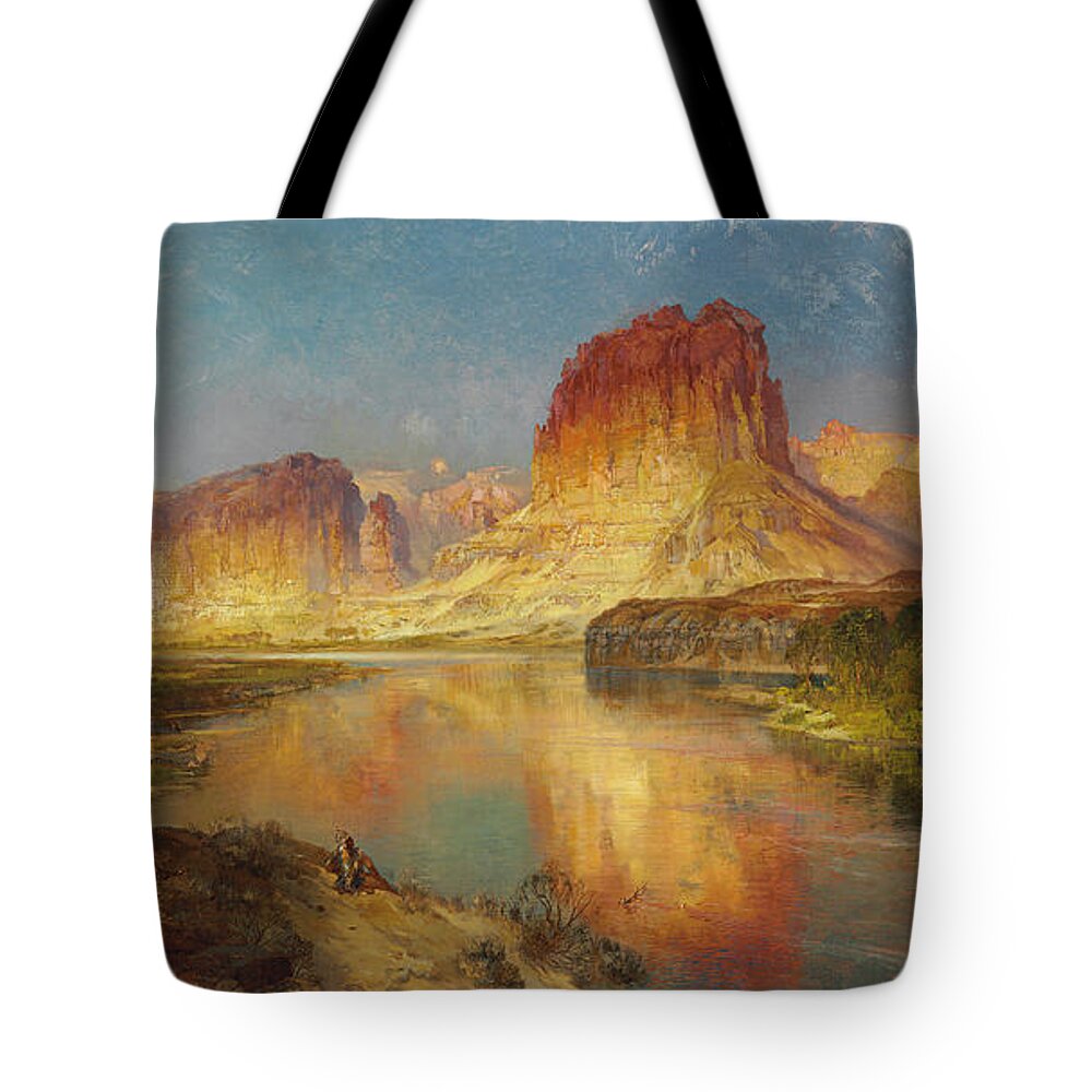 American Painting Tote Bag featuring the painting Green River of Wyoming by Thomas Moran