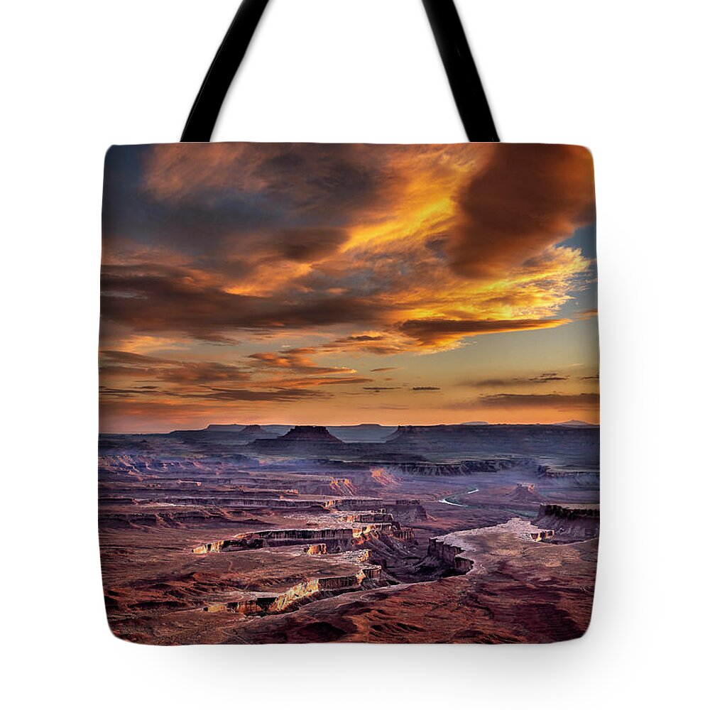 Utah Tote Bag featuring the photograph Green River Overlook at Sunset by Michael Ash