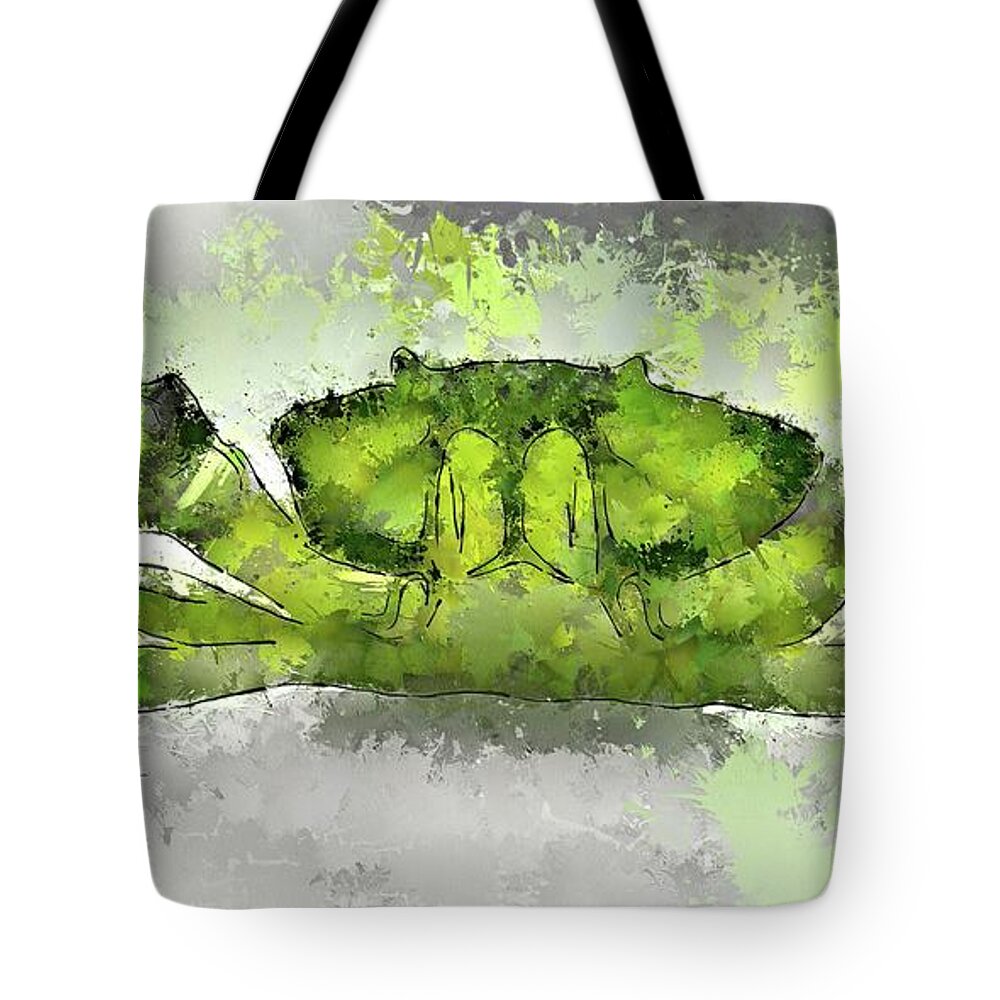 Digital Art Tote Bag featuring the digital art Green Shore Crab by Dragica Micki Fortuna