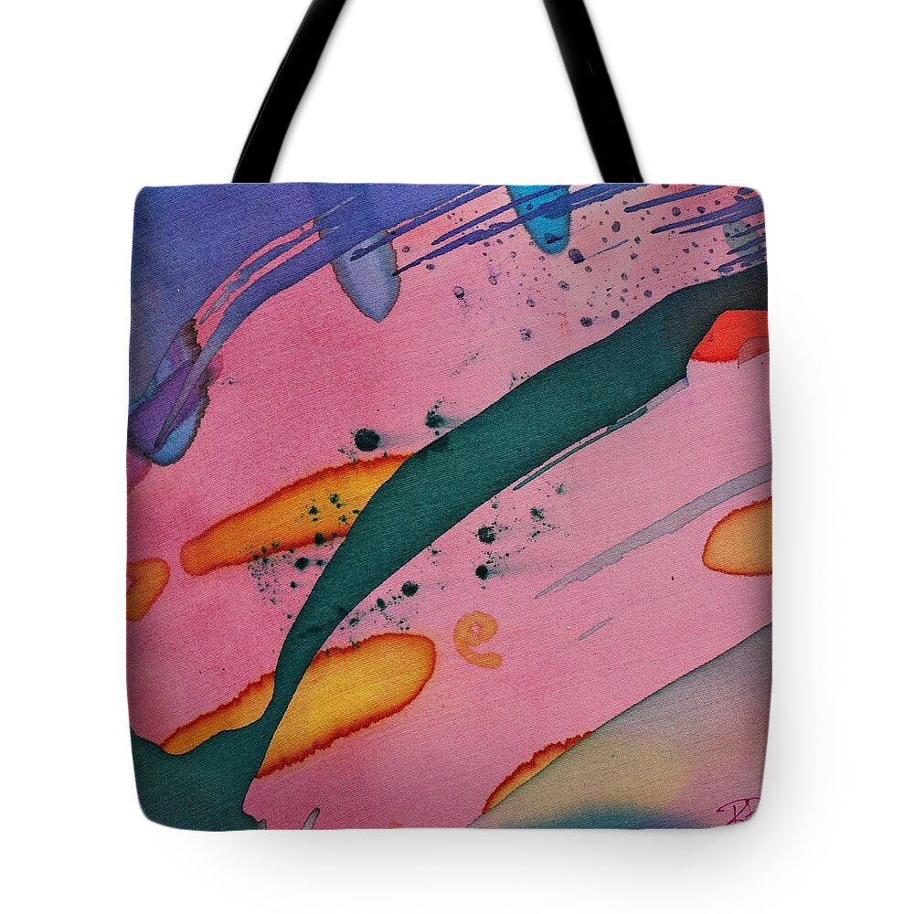  Tote Bag featuring the painting Green Stripe by Barbara Pease