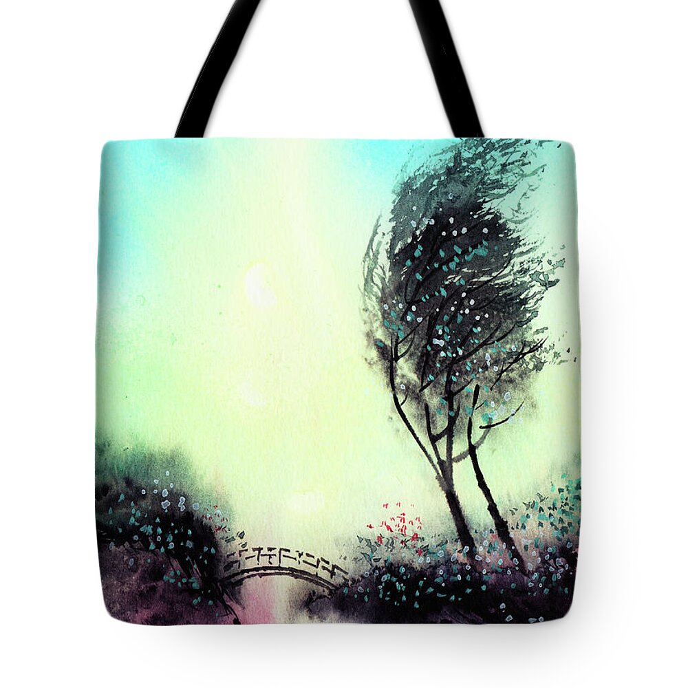 Nature Tote Bag featuring the painting Greeting 1 by Anil Nene