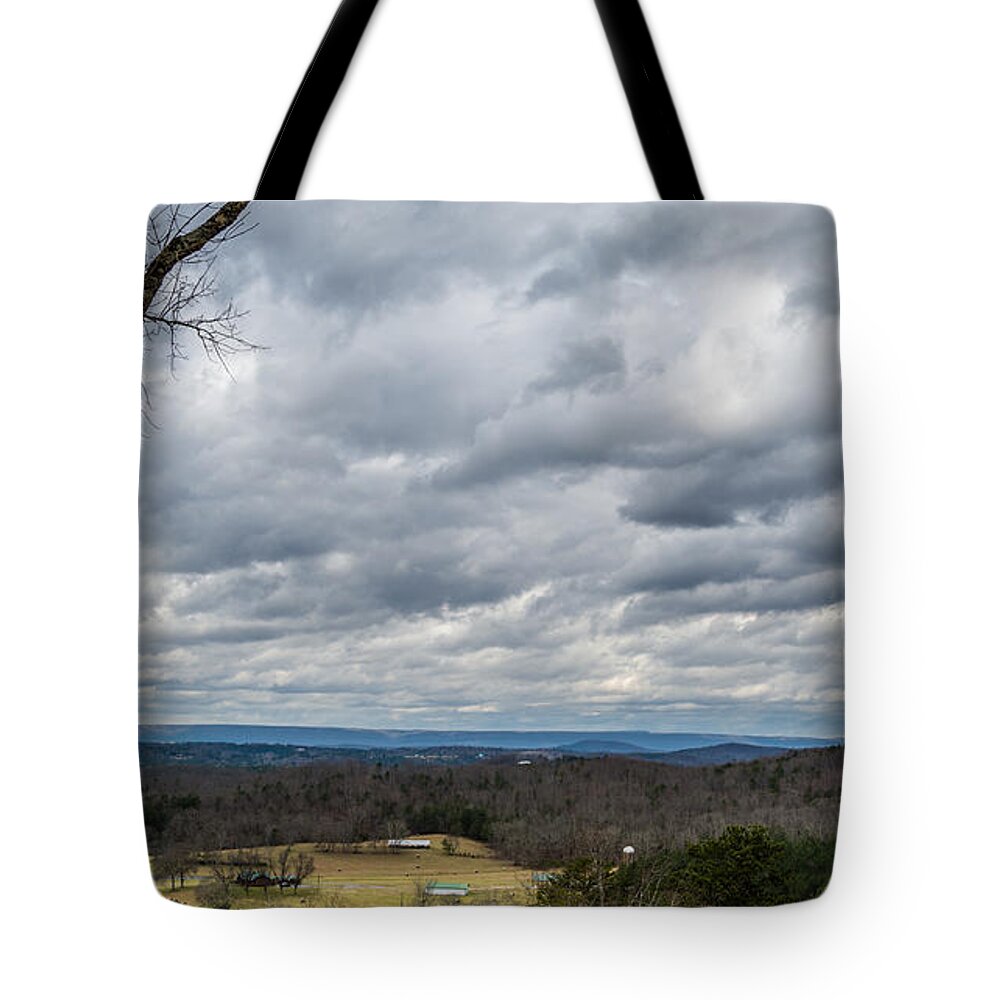 Mountain Tote Bag featuring the photograph Grey Skies by James L Bartlett