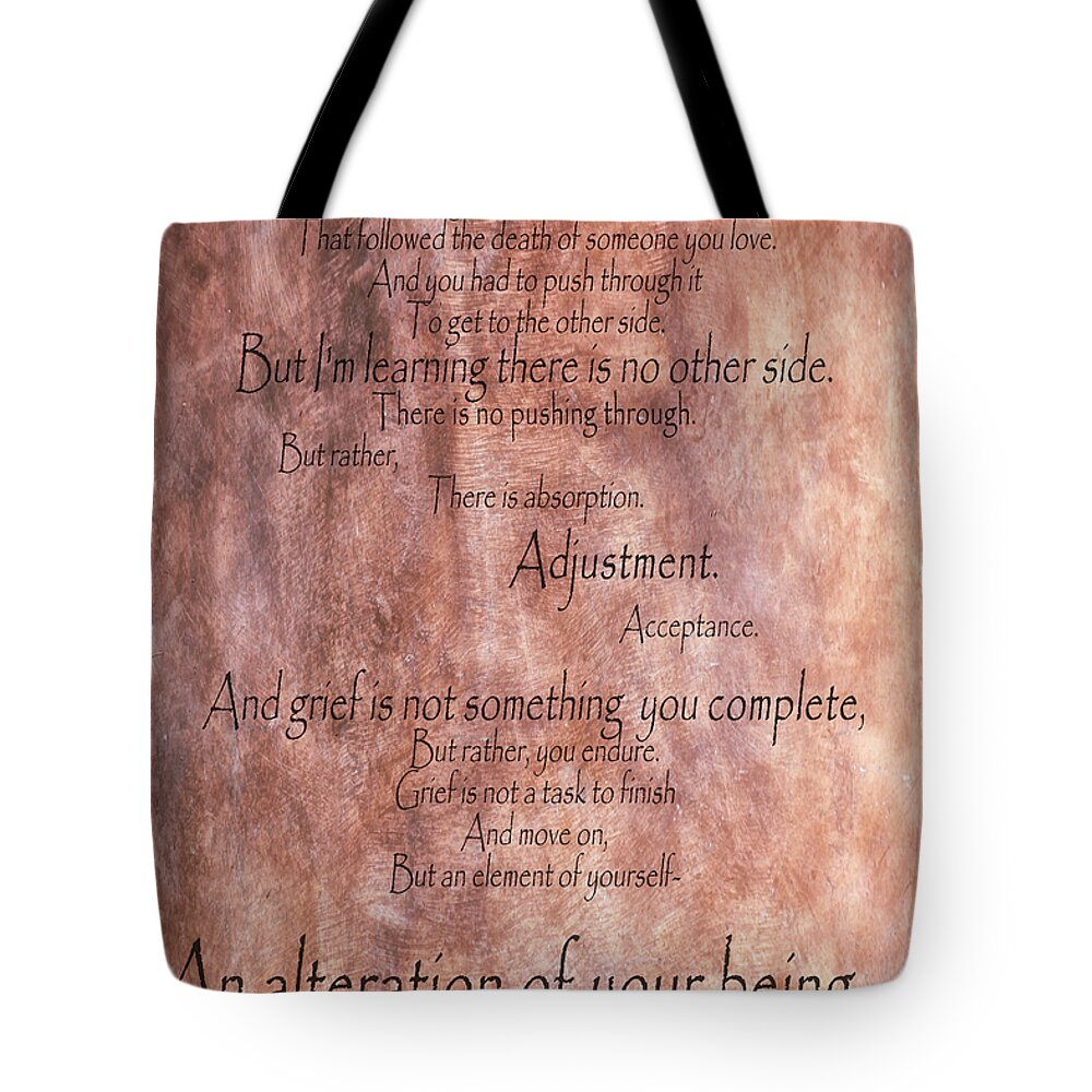 Grief Tote Bag featuring the mixed media Grief 1 by Angelina Tamez