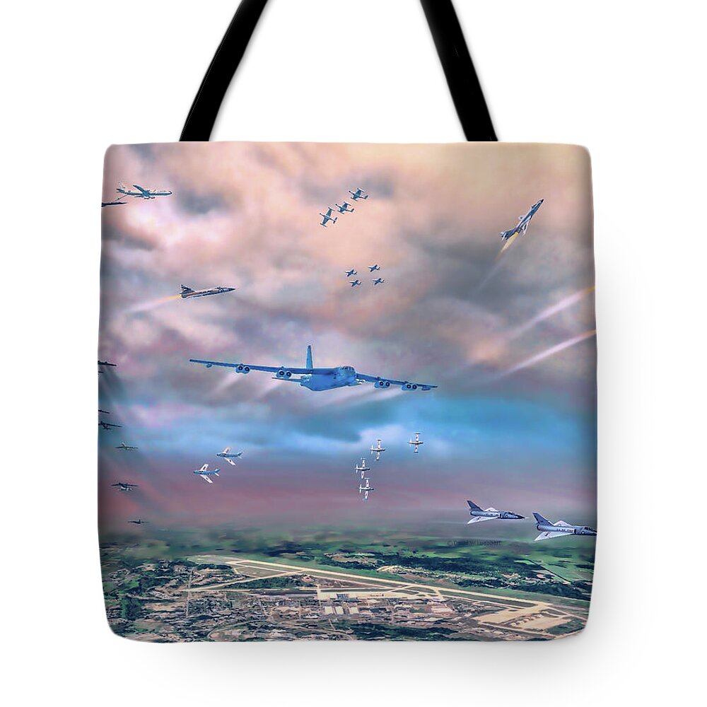 Air Force Base Tote Bag featuring the painting Griffiss AFB Rome NY by David Luebbert