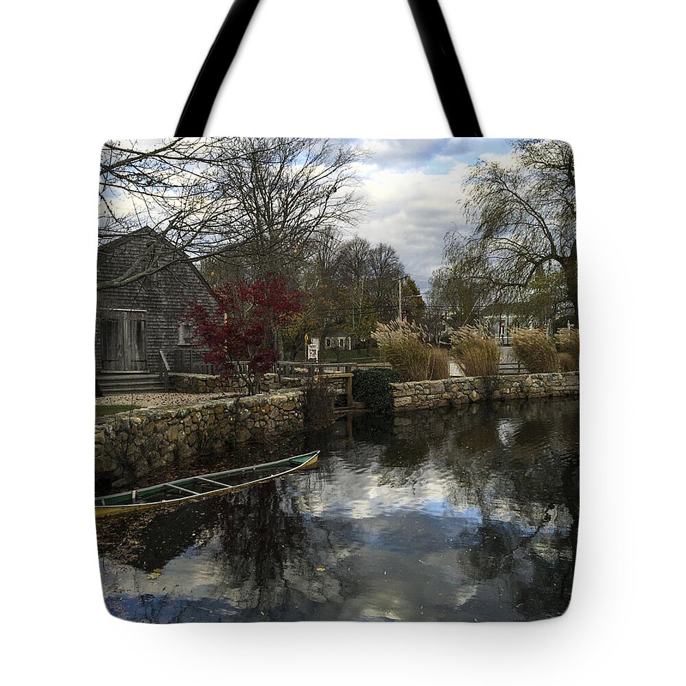 Cape Cod Fall Tote Bag featuring the photograph Grist Mill Sandwich Massachusetts by Frank Winters
