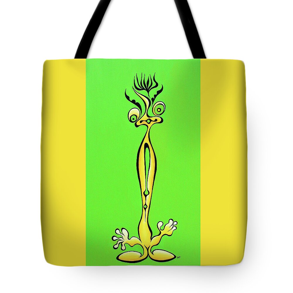 Grok Tote Bag featuring the painting Grokster by Amy Ferrari