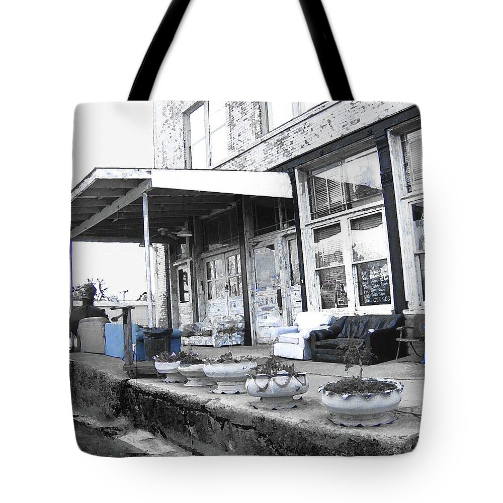 Clarksdale Tote Bag featuring the digital art Ground Zero Clarksdale MS #1 by Lizi Beard-Ward