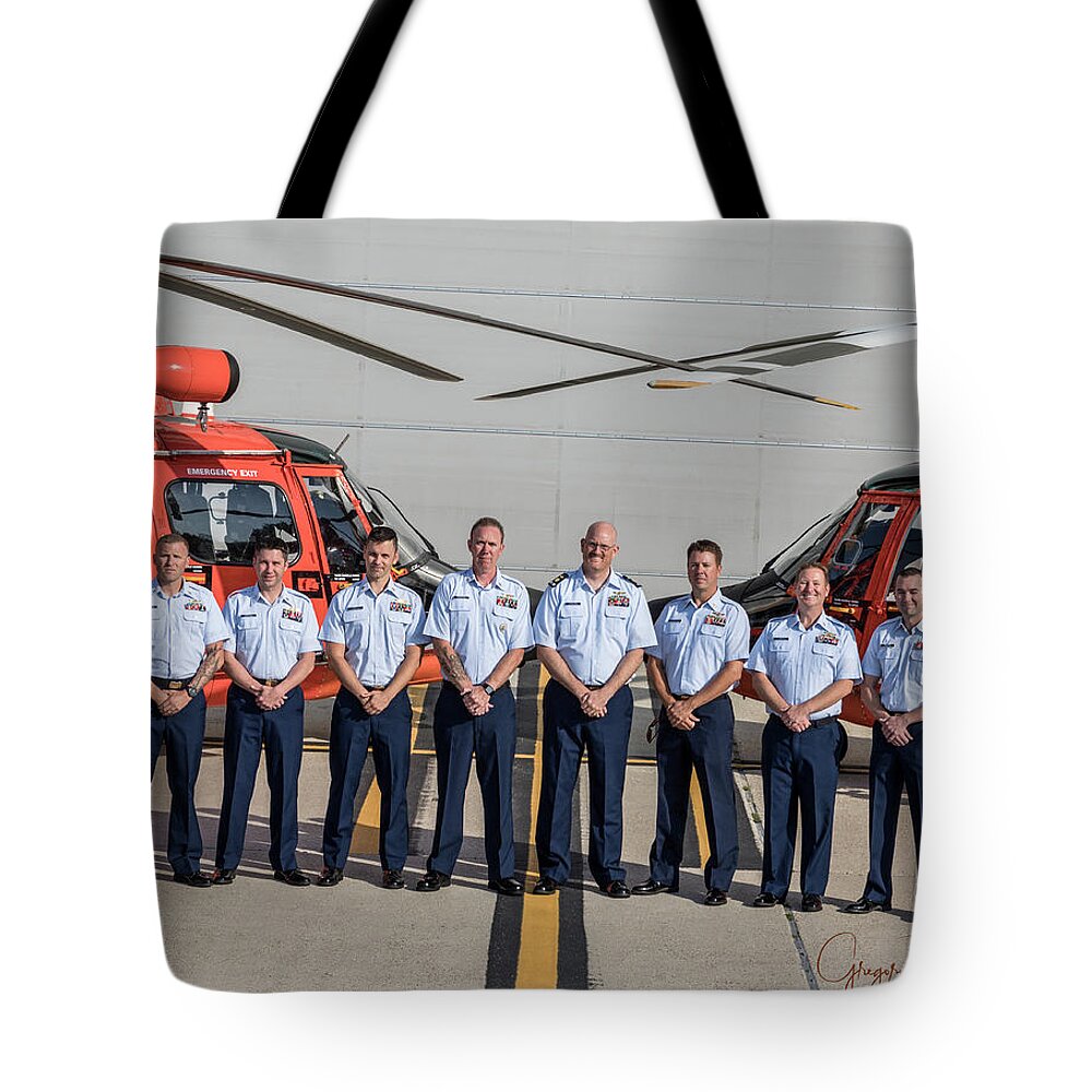 Us Coast Guard Air Station New Orleans All Hands Unit Photo Shoot Tote Bag featuring the photograph Group 3 by Gregory Daley MPSA