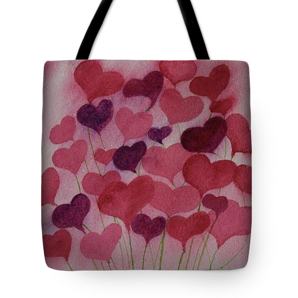 Barrieloustark Tote Bag featuring the painting Growing Love by Barrie Stark
