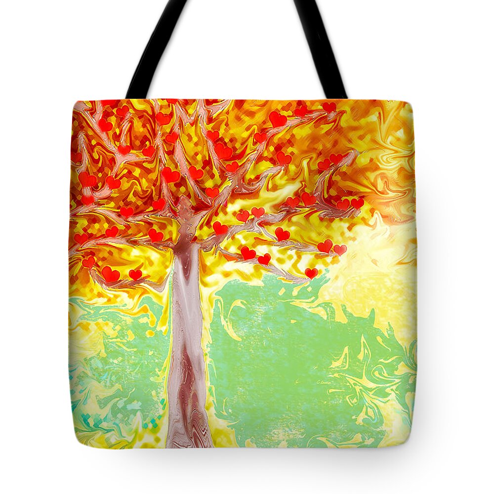 Love Tote Bag featuring the painting Growing Love by Claudia Ellis