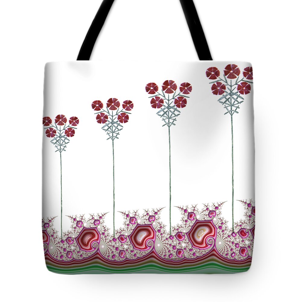 Fractal Tote Bag featuring the digital art Growing Up by Elaine Teague