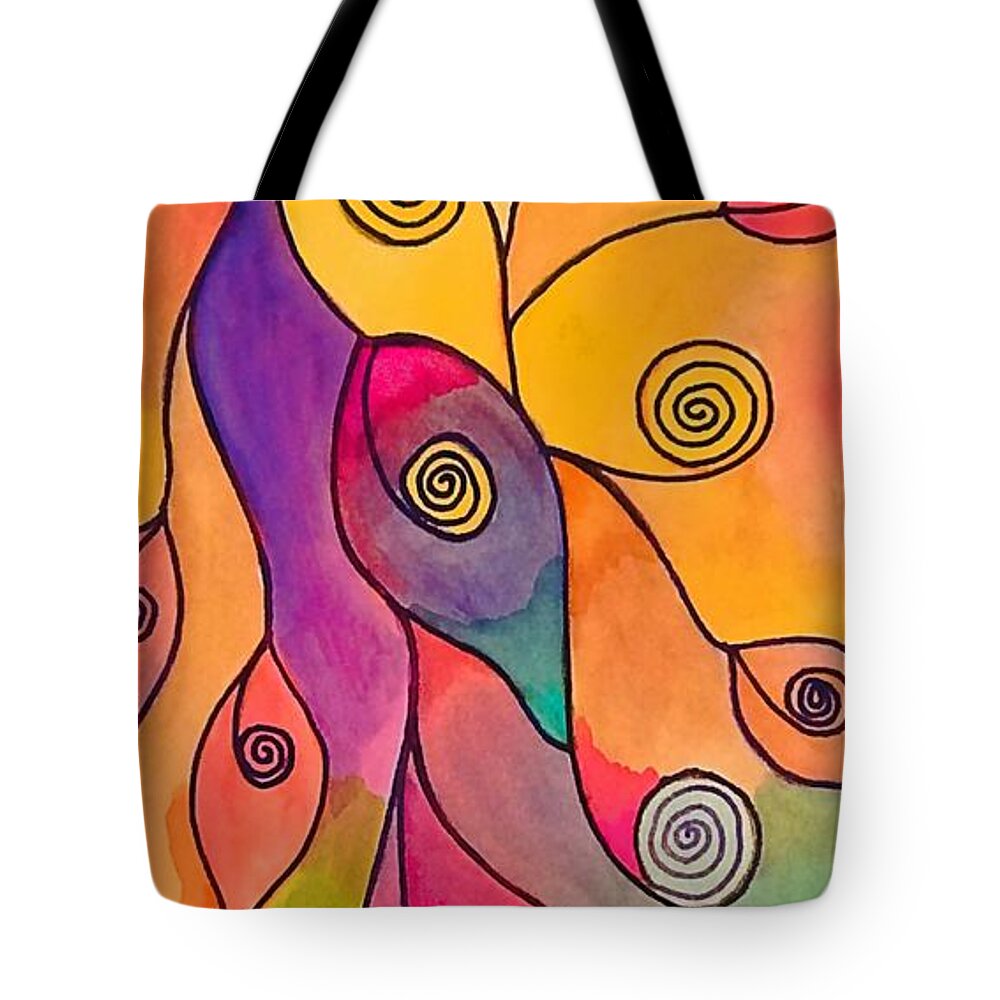 Intuition Art Tote Bag featuring the painting Growth and Evolution by Laurie's Intuitive