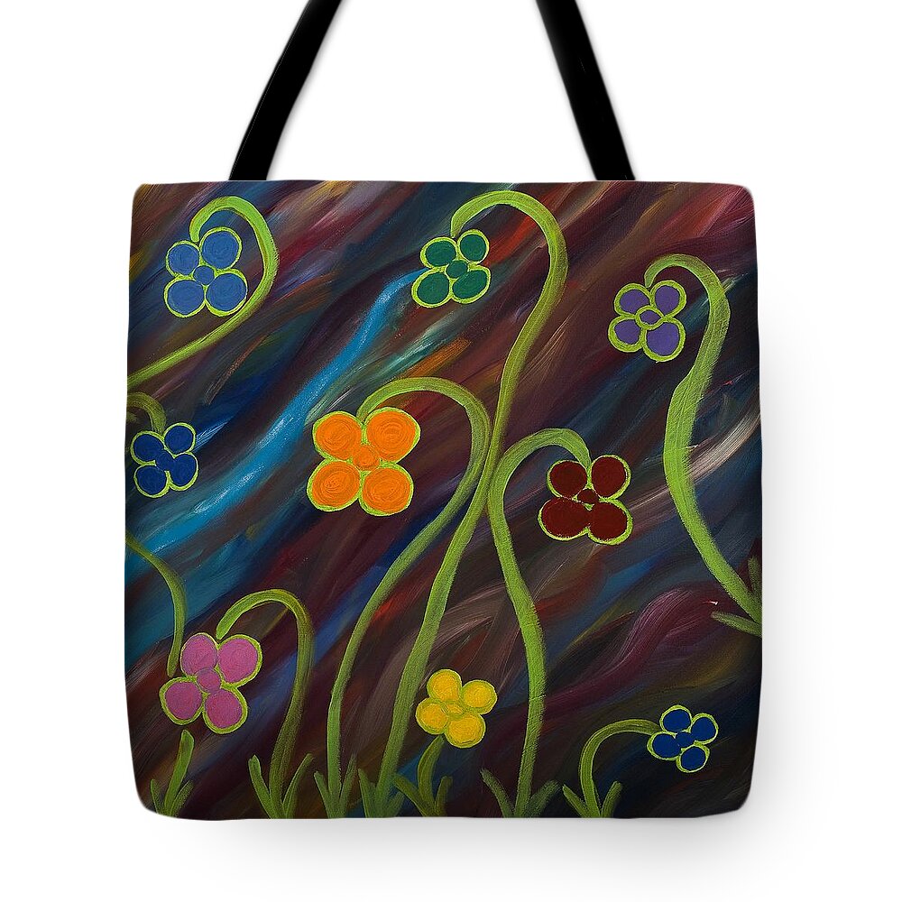 Oil Tote Bag featuring the painting Growth by Hagit Dayan