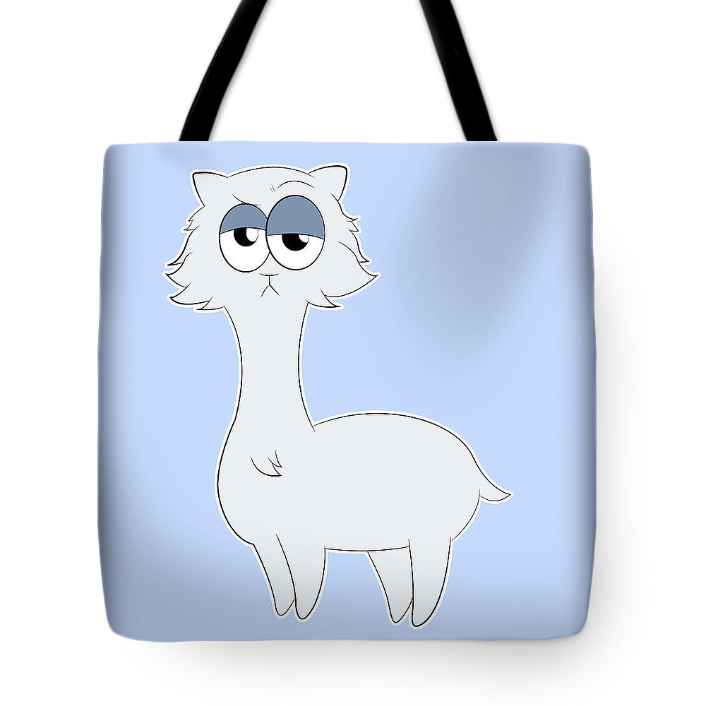 Catifornia Tote Bag featuring the digital art Grumpy Persian Cat Llama by Catifornia Shop