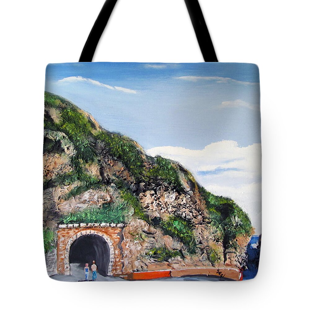 Guajataca Tunnel Tote Bag featuring the painting Guajataca Tunnel by Luis F Rodriguez