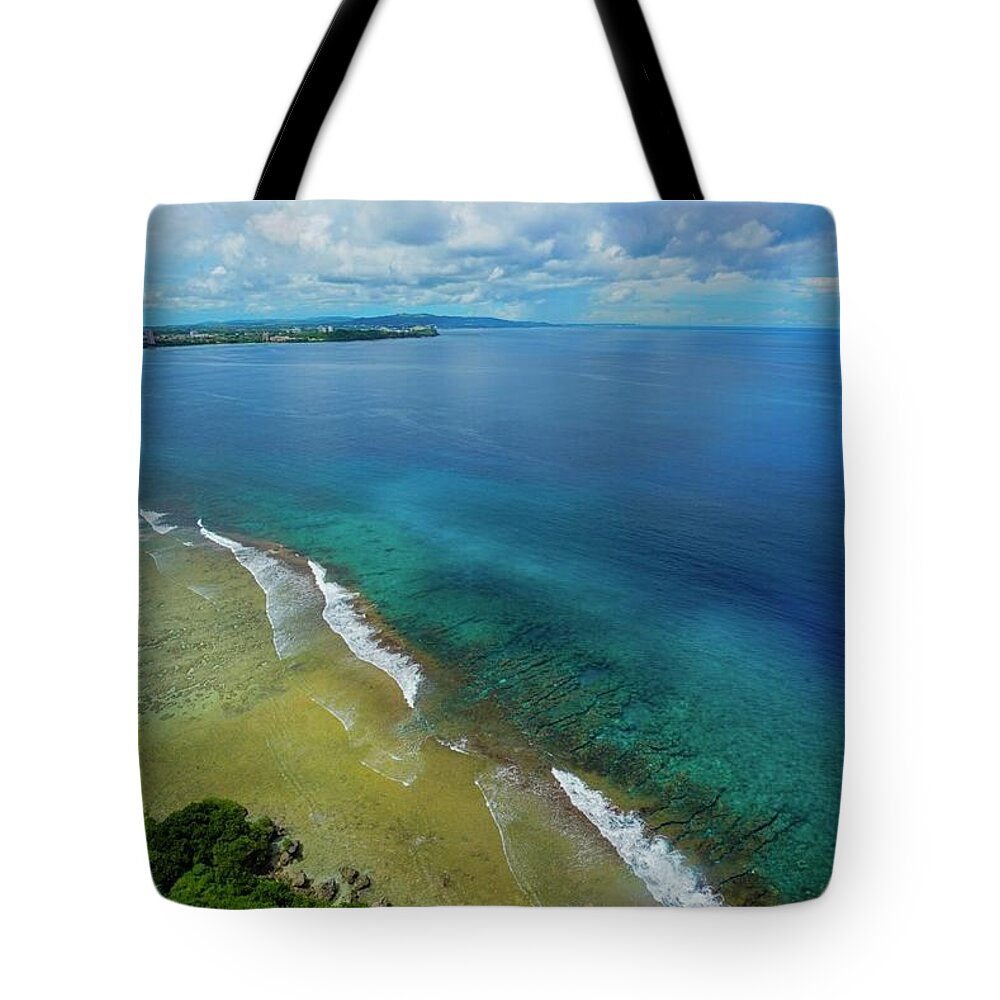 Usa Tote Bag featuring the photograph Guam Emerald Sea by Street Fashion News