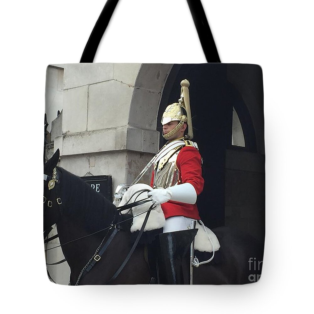 Guard Tote Bag featuring the photograph Guard London by Suzanne Lorenz