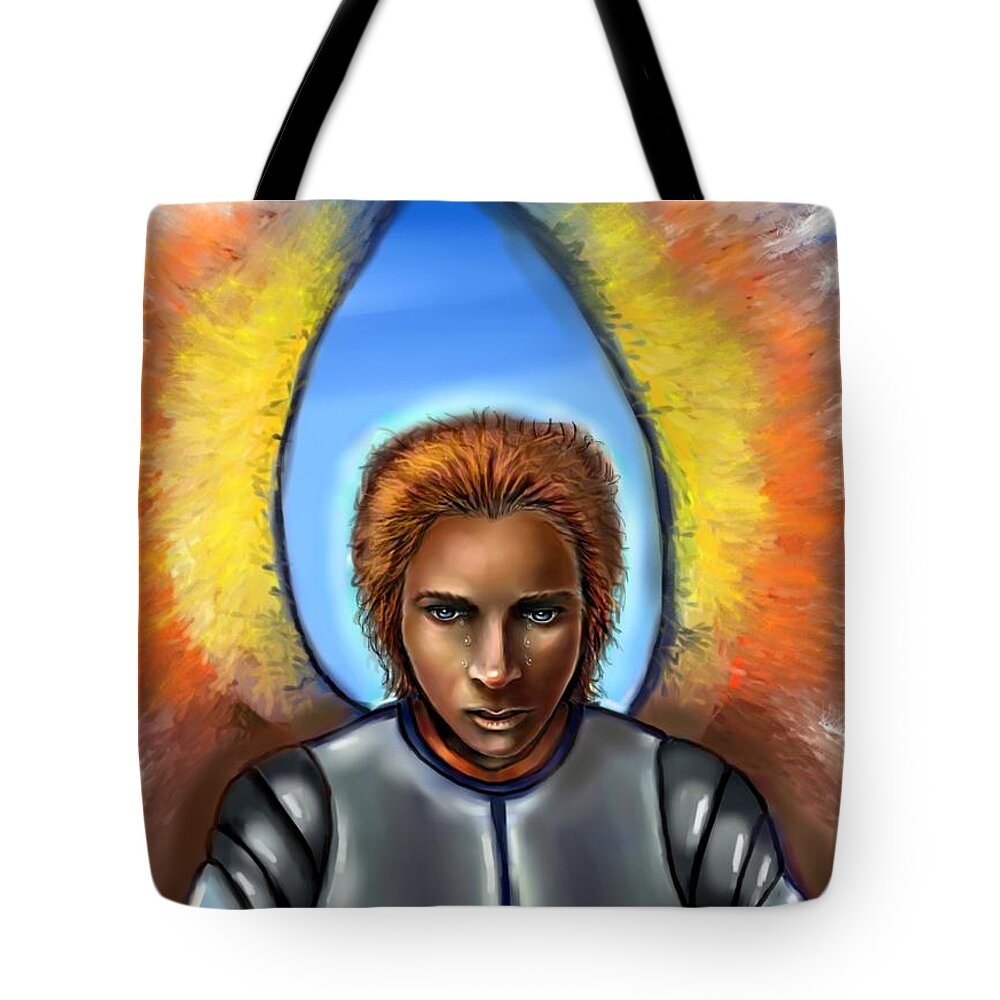 Guardian Angel Tote Bag featuring the digital art Guardian Angel by Carmen Cordova