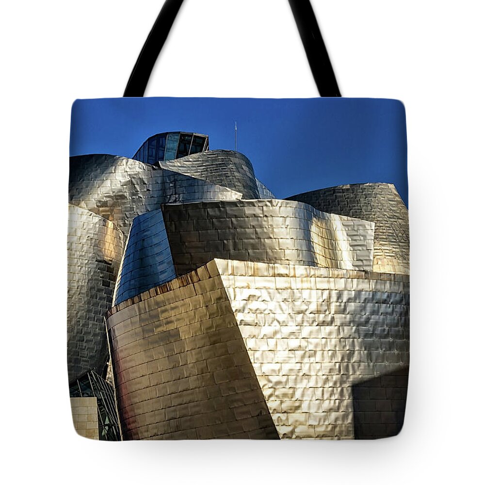 Metal Tote Bag featuring the photograph Guggenheim Museum Roof by Shirley Mitchell
