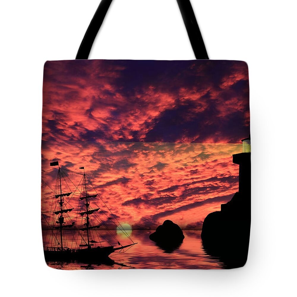 Lighthouse Tote Bag featuring the photograph Guiding The Way by Shane Bechler