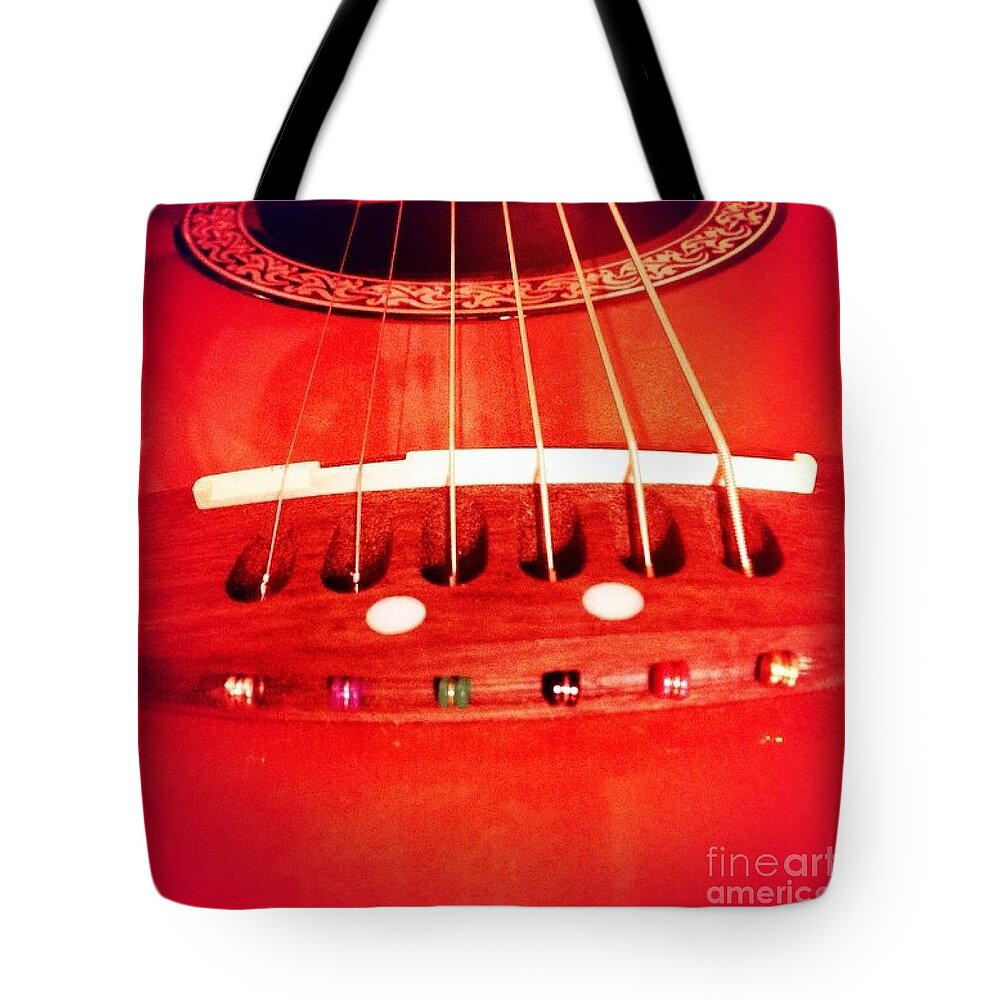 Guitar Tote Bag featuring the photograph Guitar by Denise Railey