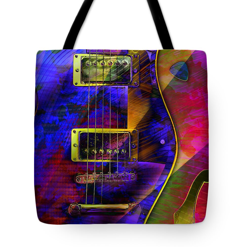 Guitars Tote Bag featuring the digital art Guitars by Barbara Berney