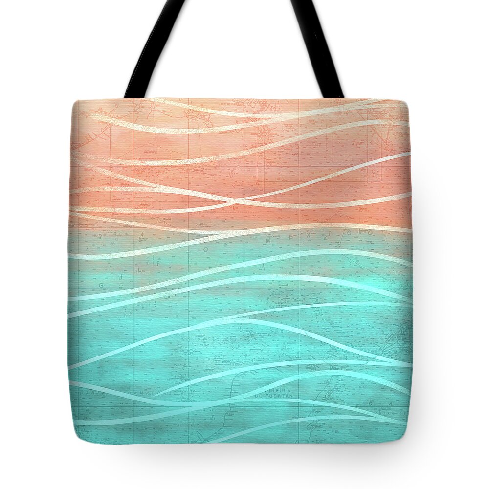 Sand Tote Bag featuring the digital art Gulf Coast Salty Shore by Kevin Putman
