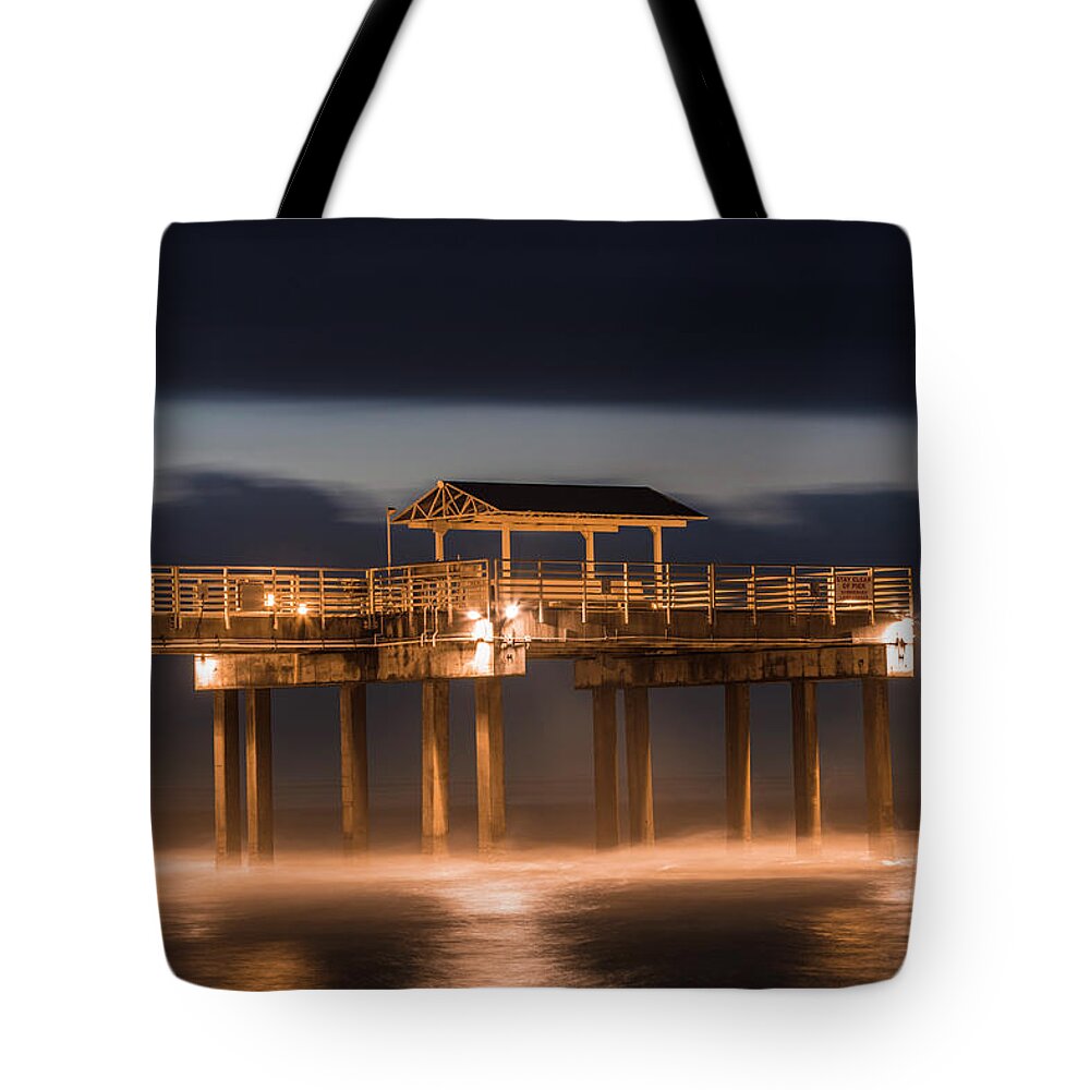 Alabama Tote Bag featuring the photograph Gulf Shore State Park Pier Blue Hour by John McGraw